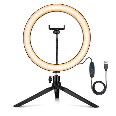 China PORTABLE Ring Light Table Lamp With Stand Camera Adjustable Lighting for Live Stream Makeup YouTube Video Tik Tok Selfie Ring Light for sale