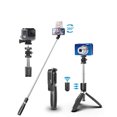 China Mini Portable Folding L02 Handheld 3 in 1 Wireless Mobile Phone Monopod Selfie Stick Tripod with Remote Control for sale