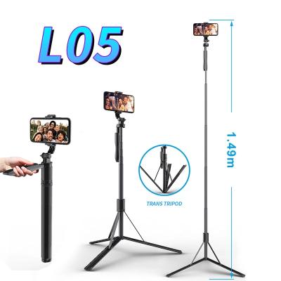 China Folding Mini Portable 63 Inch Selfie Stick Tripod Tripod, Detachable and Extendable Phone Holder for Mobile Phone, Compatible with iPhone and Android Phone for sale