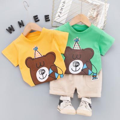 China New Design Casual T-shirt Contrast Color Boy Clothing Set Styles Kids Summer Clothes Shorts Kids Clothing Girl 2 Piece Set for sale