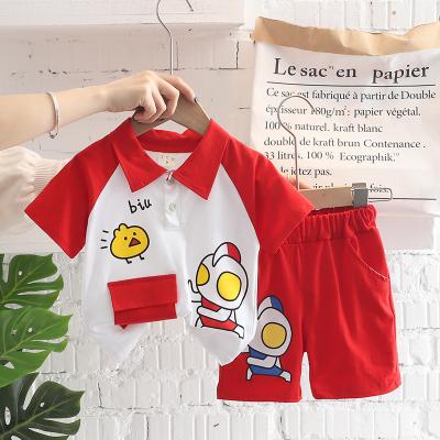 China Boy Clothing Set Altman Cartoon Animation Style Casual Button Short Sleeve Pure Cotton Shorts Summer Check Shirt Wholesale 2 Piece Set for sale