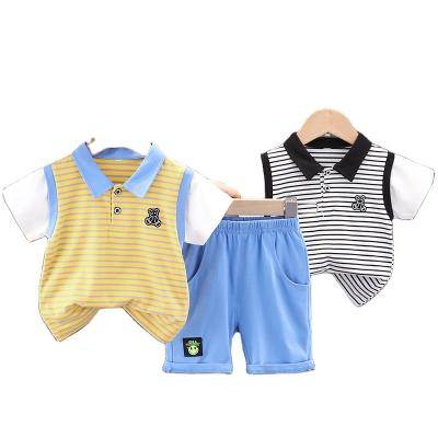 China Boy's Dressing Set Baby Summer Casual Dress Shorts Suits Cute Kids Clothing Cartoon Bear Kid Costume Breathable Wholesale 2 for sale