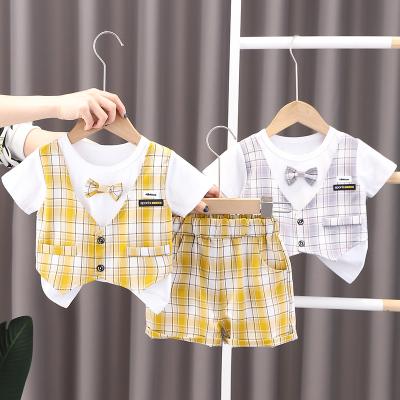 China Boy's Clothing Set Baby Summer Casual Clothing Shorts Suit Gentleman Link Kids Clothing Child Suit Breathable Wholesale 2 for sale