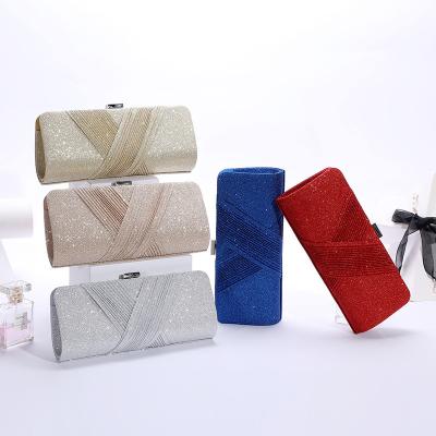 China Fashionable Women Rhinestone Clutch Purses Wedding Party Formal Dressy Satin Evening Bags with Shoulder Chain for sale