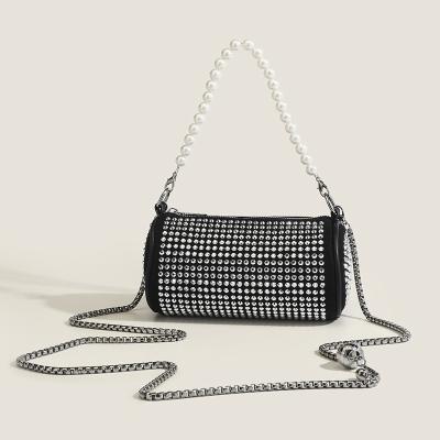 China Fashionable Brand Designer Luxury Women Fashion Bolsas De Marcas Famosas Bead Pillow Rhinestone Chain Shoulder Bag for sale