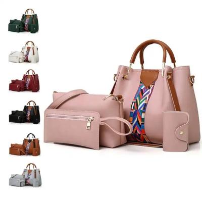 China Fashion Women PU Tote Bag Large Sets 4 Piece Purse And Wallet Set for sale