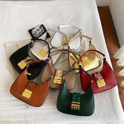 China Others 2023 High Quality Fashion Vintage Alligator Armpit Shoulder Bag Purse For Lady for sale