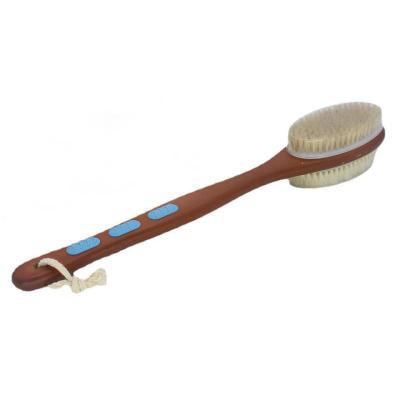 China Wooden Long Handle Double Sided Bath Brush Massage With Long Handle for sale