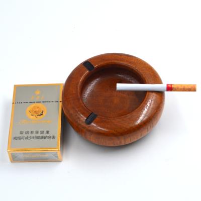 China Vintage Home Handmade Original Antique Wood Cigarette Ash Tray Restaurant Premium Wooden Cigarette Ashtray, for sale