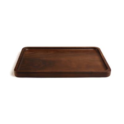 China Vintage Disposable Luxury Walnut Wood Tray For Tea, Coffee Breakfast Serving Tray With Handle for sale