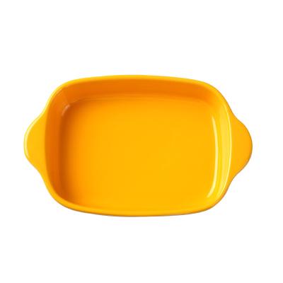 China Creative Sustainable Porcelain Supplier Ceramic Bakeware Baking Binaural Baking Dish For Microwave Oven Tableware Household Baking Bowl for sale