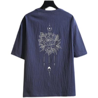 China 2021 New Fashion And High Quality Printing Blue Casual Summer Man Breathable T-shirt for sale