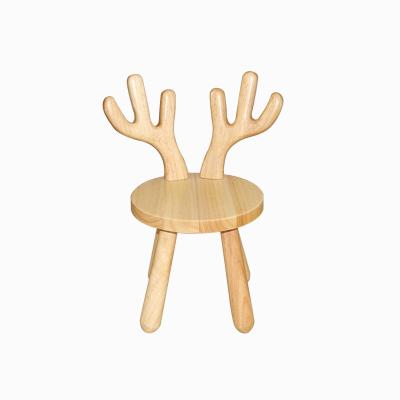 China Environmental Friendly Healthy Harmless Animal Wooden School Furniture Stool Chair Baby Solid Wood Seat For Kids for sale