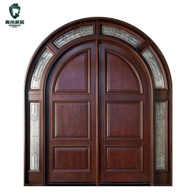 China New Swing Designs Arch Interior Rounded Frame Wood Door for sale