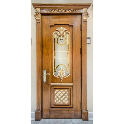 China Modern luxury interior gold depicting apartment villa without warping wooden door for sale