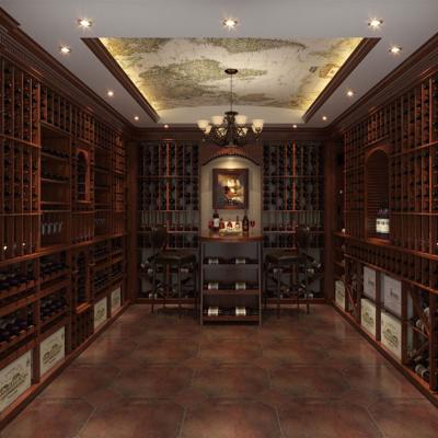 China Traditional Oak Hand Carved Large Storage Wine Cabinet for sale