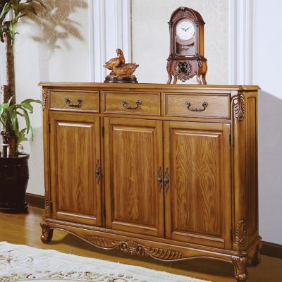 China Solid Wood Luxury Modern Antique Style Wooden Shoe Cabinet for sale