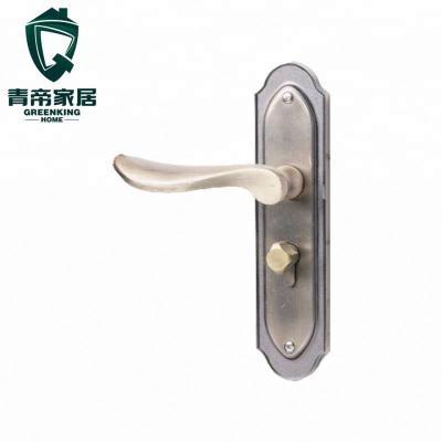 China Modern Gold Plated Security Door Handle Lock Set for sale