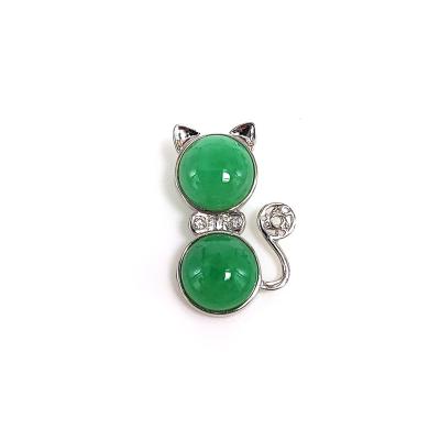 China High Quallity Lady Cat A Grade Jadeite/diamond Pendant 18K White Gold for sale