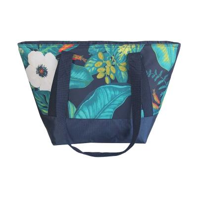 China Waterproof Eco-Friendly Reusable Non Woven Cooler Bag Customized Logo Printed Folding Grocery Tote Food Delivery Insulated Lunch Cooler Bag for sale