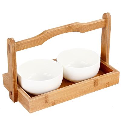 China Beautiful 28*16*16cm wooden and portable bamboo bowls, self-defense for sale