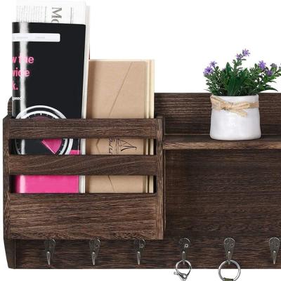 China Good 4 Key Double Hooks and Floats Mail Holder, Country Key Holder and Wall Mounted Wooden Mail Storage for sale