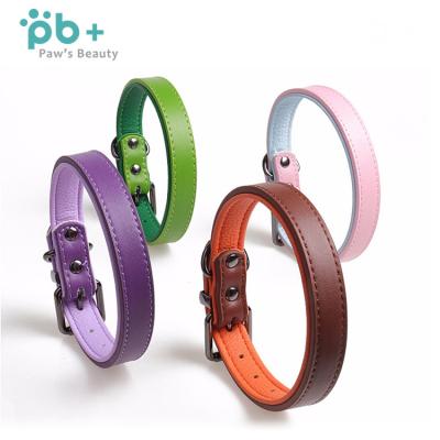 China Stocked Wholesale Low Price Custom Charms Leather Dog Collar for sale