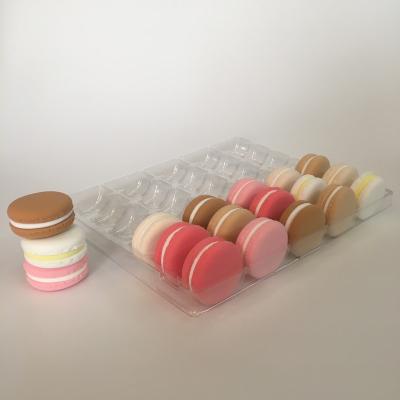 China Disposable Clear Transparent Plastic Blister Macaron Box 35pcs Low Price Dessert Food Boxes Packaging Package for sale