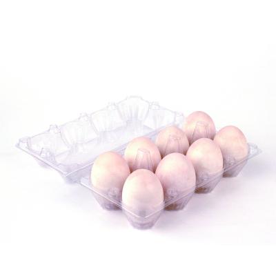 China Wholesale Food Low Price Durable Egg Tray Plastic Packing Egg Container Plate 8 Holes Eco Friendly for sale