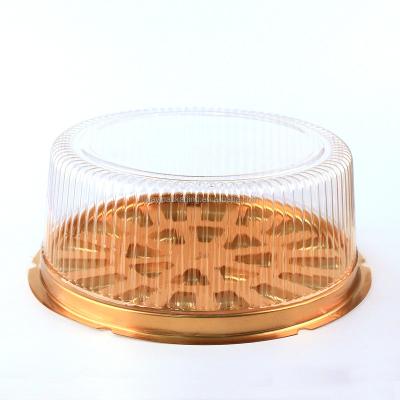 China Disposable Hot Selling Plastic Cake Box Round Cake Container Dome Lid Packaging Custom Clear Cake Boxes for sale