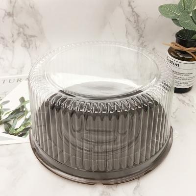 China Disposable customized plastic slze top transparent blister cake container with lid plastic party wedding cake box for sale