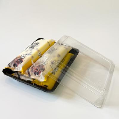 China Wholesale Disposable Clear Plastic Packaging Blister Box PET Clamshell Food Container Cake Box for sale