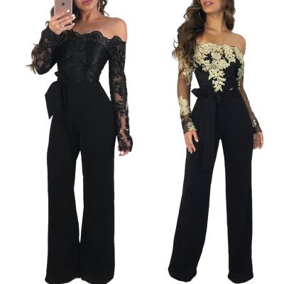 China Water Soluble Lace Women's Casual Anti-pilling Women's Wide-Leg A-Line Jumpsuit for sale