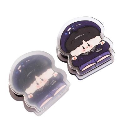 China Nautical Acrylic cartoon PP clip development creative celebrity anime peripheral ledger clip transparent and cute test paper fixed clip for sale