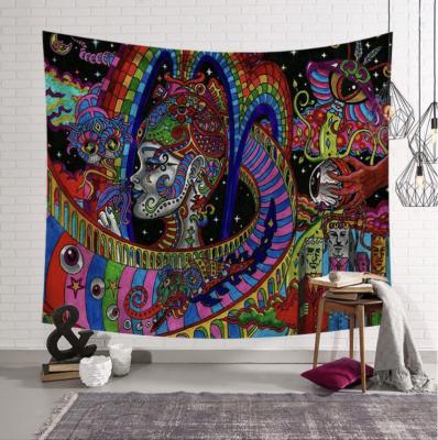 China African American Trippy Psychedelic Psychedelic Tapestry for sale