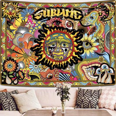 China Psychedelic Home Decor Typing Piecework Trippy Home Woven Tapestry Blanket for sale