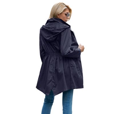 China New Autumn Winter Anti-wrinkle Women's Hooded Clothing Raincoat Waist Coats Hooded Mountaineering Female Outdoor Raincoat for sale