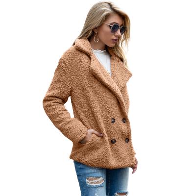 China Autumn Winter Hot Style Button Lapel Loose Sweater Open Front Warm Cardigan Sheep Woolen Coat for sale