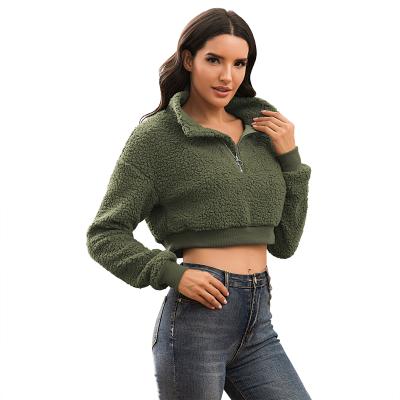 China Anti-wrinkle fashion crop top sweatshirt for women women polyester long sleeve hoodie pullovers for sale