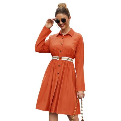 China Autumn And Winter Women Elegant Cupram Anti-Static Office Dress Midi Style Loungewear Top Fashion Women Solid Casual Dress for sale