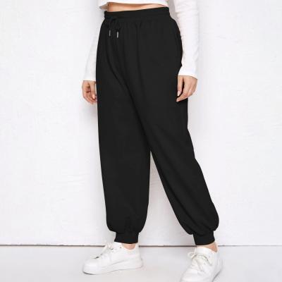 China High Quality Anti-Wrinkle Plus Size Women Solid 5XL Sweatpants Sports Pants Casual Loose Jogger Plus Size Trousers for sale