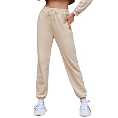 China Solid Elastic-tie Casual IDS Autumn Jogging Sports Outwear Pants Anti-Wrinkle Women Women Pants Loose Soft Sweatpants for sale