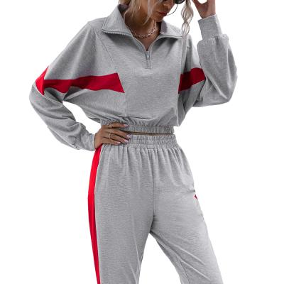 China Breathable 2021 Women Long Sleeve Tracksuits Jogger Set Sportswear Leisure Sports Suit for sale