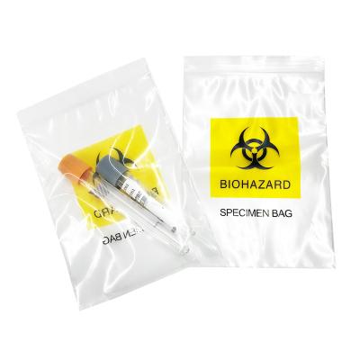 China Disposable Biohazard Bag Zipper Disposable Resealable Medical PE Mylar Bag Medical Bag for sale