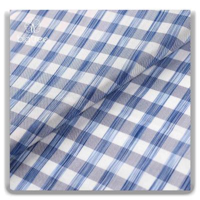 China Silktouch Organic Natural High Quality Shirt Interwoven Yarn Dyed Checks Design Pajamas Fabric 60% Tencel 40%Acetate for sale