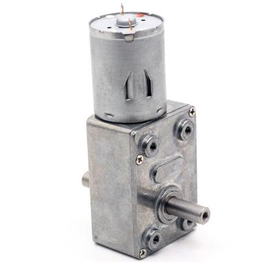 China Double Output Shaft Square Right Angle Worm Gear Reducer Motor JGY-370S 6/12/24V 6-160RPM Self-Locking Reducer Motor for sale