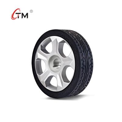 China Rubber& Cast Aluminum Alloy Heavy Duty Core Rubber Wheel For Electric Motors for sale