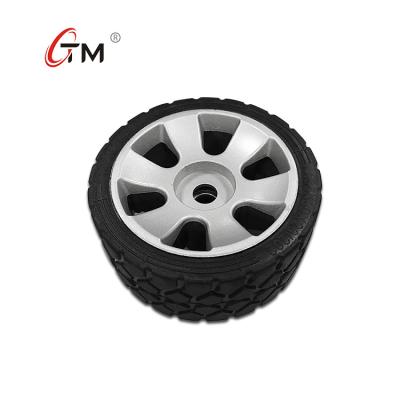 China Rubber& Heavy Duty Cast Aluminum Core Elastic Solid Rubber Wheels For Robots for sale