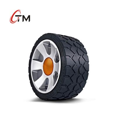 China Rubber& Heavy Duty Cast Aluminum 135*60mm Aluminum Core Elastic Rubber Wheels for sale