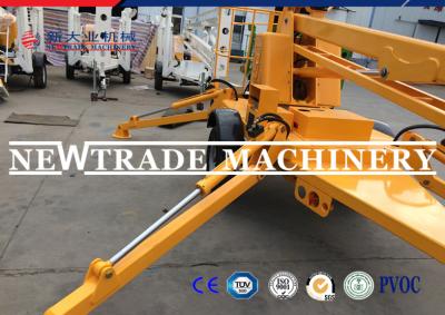 China Skyscraping Tower 6-17m Trailer Mounted BoomLift / Tow Behind Towable Boom Lift for sale